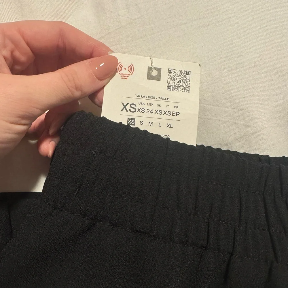NWT Zara Black Crepe Wide-Leg Trousers - Picture 5 of 5
